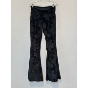 Warrior Within Designs Pants Black Velvet Roses Flare Leg Pull On Whimsigoth 29